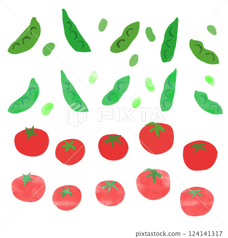 Edamame and tomato illustration 124141317