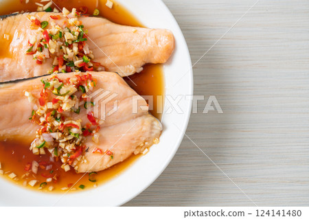 Poached Trout with Yuzu Ponzu Sauce Poached Trout with Yuzu Ponzu Sauce 124141480