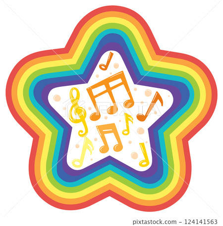 Colorful Musical Star Illustration Colorful Musical Star Illustration 124141563