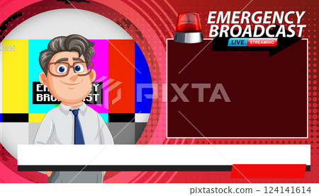 Animated Emergency Broadcast Vector Illustration 124141614