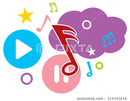 Colorful Music Symbols and Icons 124141616