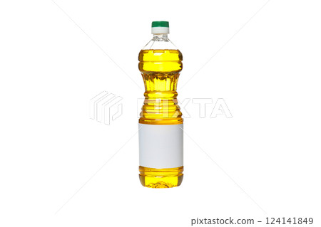 PNG, Sunflower oil in plastic bottle, isolated on white background PNG, Sunflower oil in plastic bottle, isolated on white background 124141849