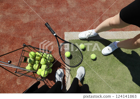 People are engaged in a sports game, big tennis. People are engaged in a sports game, big tennis. 124141863