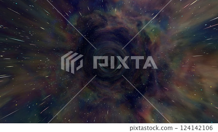 扭曲圖像，空間，帶有星星，wp032 124142106