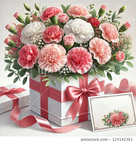 一份真誠的康乃馨禮物 124142361