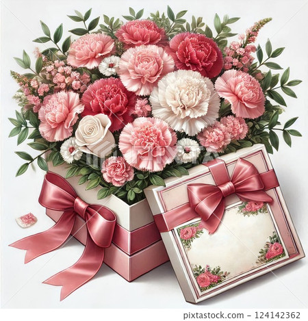 一份真誠的康乃馨禮物 124142362