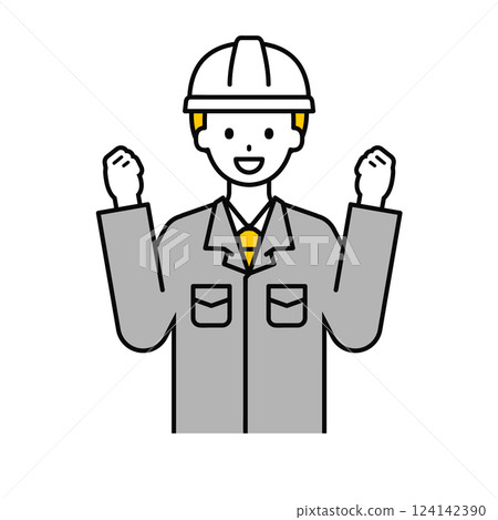 Upper body pose_simple worker male 06 Upper body pose_simple worker male 06 124142390