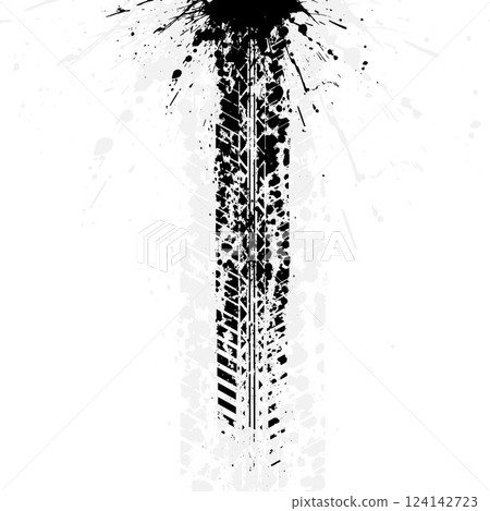 Abstract splash tire tracks 124142723