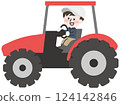 Farmer man riding a tractor 124142846