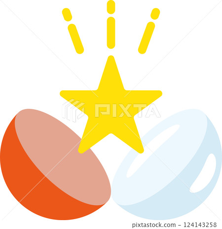 Gachapon 星和藥丸符號插圖 124143258