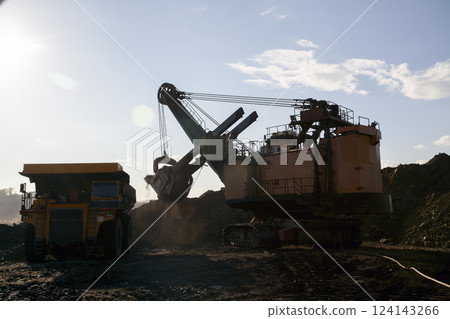 Coal mining. The truck transporting coal, Thailand. Coal mining. The truck transporting coal, Thailand. 124143266