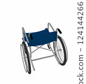 3d rendering of a wheelchair seen from above and behind 124144266