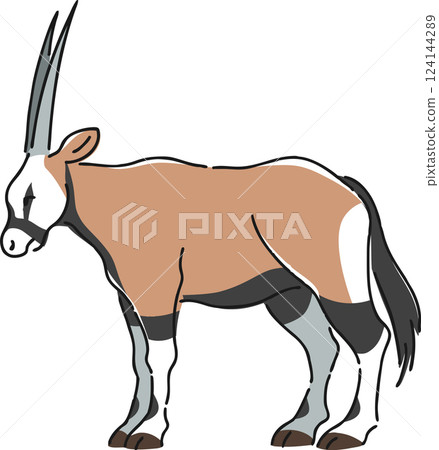 手繪羚羊插圖 124144289