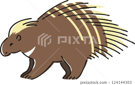 Hand drawn porcupine illustration Hand drawn porcupine illustration 124144303