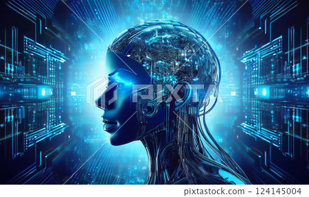 Artificial intelligence and technology near-future image background Artificial intelligence and technology near-future image background 124145004