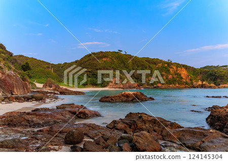 靜岡縣下田市九重濱海灘的清晨 124145304