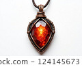 Unique craftsmanship offer design: one-piece silver casing with a transparent jewel mark, independent on a white background 124145673