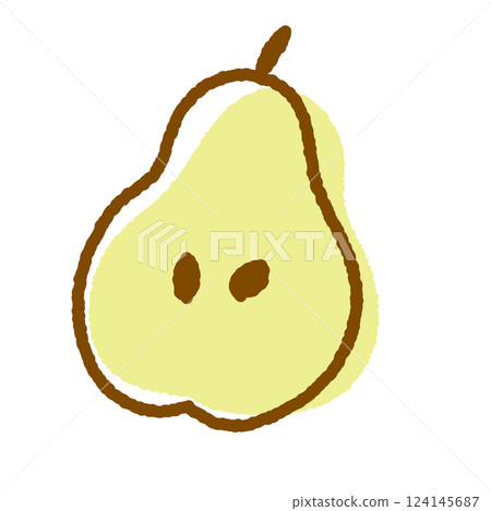 ：梨橫斷面的鬆散向量插圖 124145687
