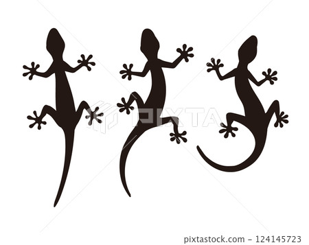 黑蜥蜴剪影圖 黑蜥蜴剪影圖 124145723