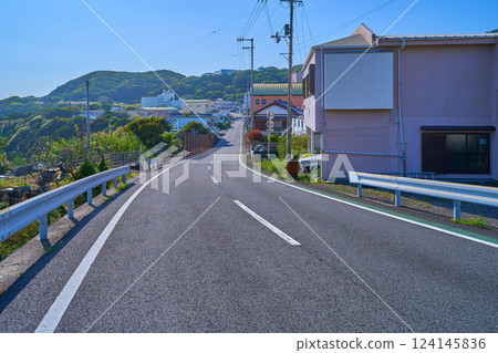 Looking west from the street (Prefectural Route 27) near Cape Ashizuri (Hakusan Cave), Tosashimizu City, Kochi Prefecture Looking west from the street (Prefectural Route 27) near Cape Ashizuri (Hakusan Cave), Tosashimizu City, Kochi Prefecture 124145836