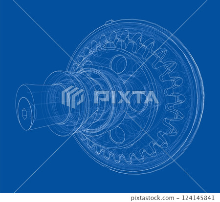 Wave Reducer. Vector illustration, 3d render Wave Reducer. Vector illustration, 3d render 124145841