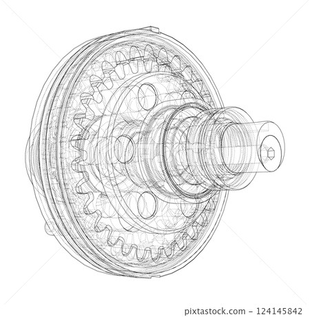 Wave Reducer. Vector illustration, 3d render Wave Reducer. Vector illustration, 3d render 124145842