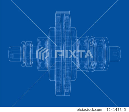 Wave Reducer. Vector illustration, 3d render Wave Reducer. Vector illustration, 3d render 124145843