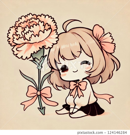 Cute carnation character 124146284