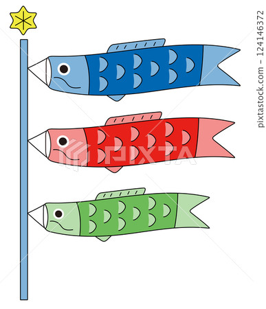 Illustration material for Children's Day. Decoration of carp streamers. Decoration for Boys' Festival. Illustration material for Children's Day. Decoration of carp streamers. Decoration for Boys' Festival. 124146372