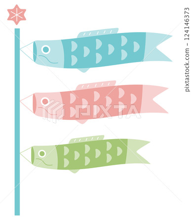 兒童節插圖素材。鯉魚旗裝飾品。男孩節的裝飾品。 124146373