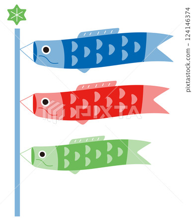 Illustration material for Children's Day. Decoration of carp streamers. Decoration for Boys' Festival. Illustration material for Children's Day. Decoration of carp streamers. Decoration for Boys' Festival. 124146374