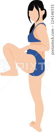 身穿泳衣的女子擺姿勢的插圖 身穿泳衣的女子擺姿勢的插圖 124146555