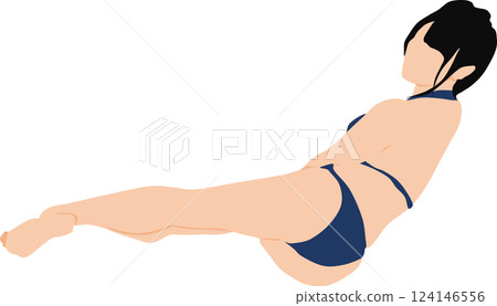 身穿泳衣的女子擺姿勢的插圖 身穿泳衣的女子擺姿勢的插圖 124146556