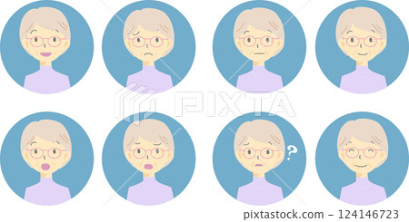 高級女性臉圖示集 124146723