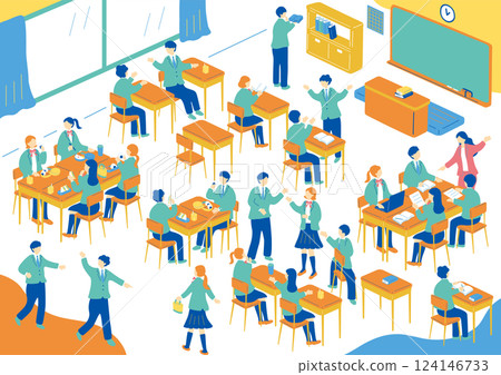 學生們享受學校生活 124146733