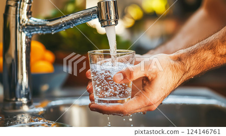 A scene that symbolizes the importance of hydration 124146761