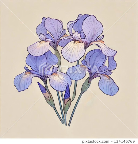 簡單而美麗的鳶尾花 124146769