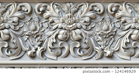 Intricate Architectural Design. Carved, sculpted 124146929