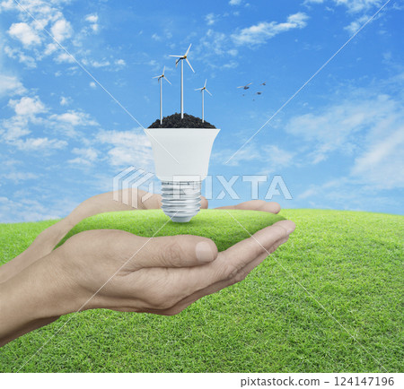 Green ecology and saving energy concept 124147196