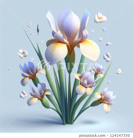 優雅綻放的鳶尾花 124147350