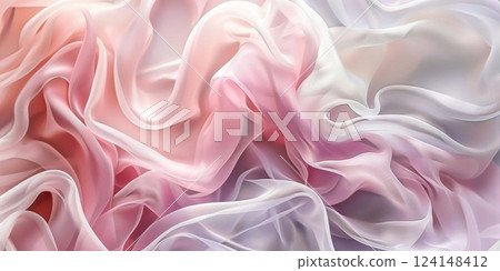 Ethereal Elegance. Light and airy chiffon fabric texture Ethereal Elegance. Light and airy chiffon fabric texture 124148412