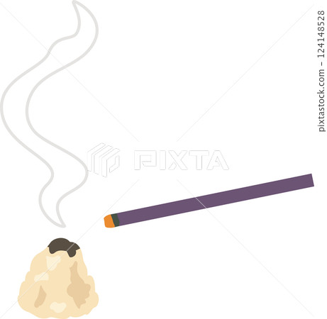 Moxa lit with incense sticks 124148528