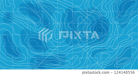 Topographic map lines retro geometric abstract relief tot view template. Land or water texture, grid contour. Topo with elevation, geography scheme and the terrain path. Topographic map lines retro geometric abstract relief tot view template. Land or water texture, grid contour. Topo with elevation, geography scheme and the terrain path. 124148556