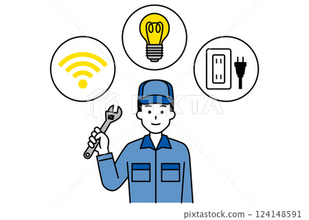 修理工修理電氣問題 124148591