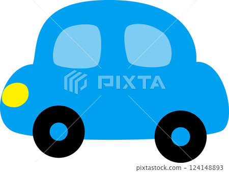 Running blue car 124148893