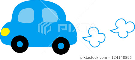 行駛的藍色汽車 行駛的藍色汽車 124148895