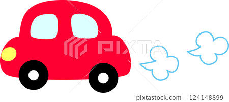 Running red car 124148899