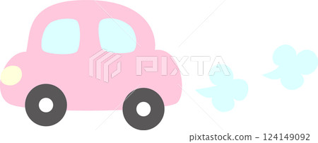 Running pink car Running pink car 124149092