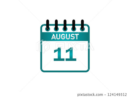 August 11 Calendar Icon 124149312
