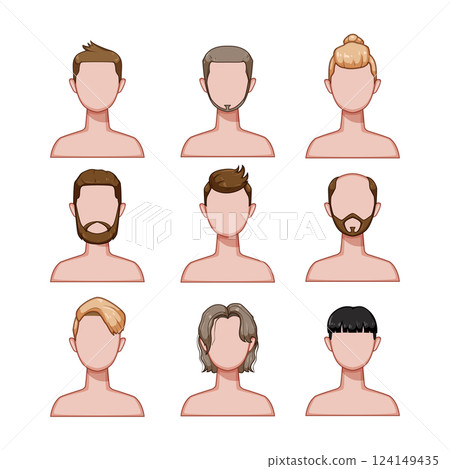 hairstyles for men set cartoon vector illustration hairstyles for men set cartoon vector illustration 124149435